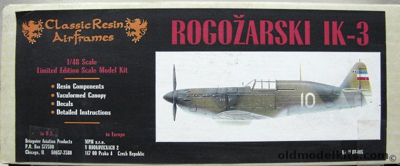 Classic Airframes 1/48 Rogozarski IK-3 WWII Yugoslavian Fighter, R8-006 plastic model kit
